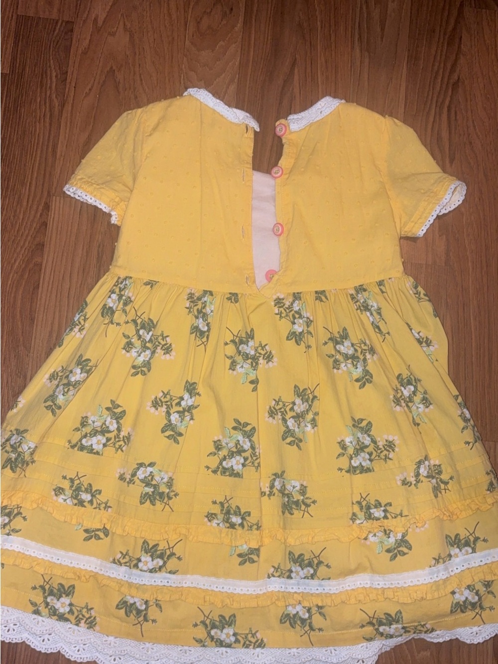 Matilda Jane Sunny Yellow Floral Dress with White Lace